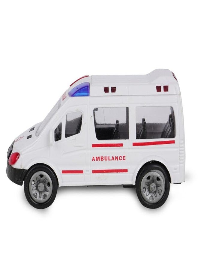 Asian Portable Plastic Pull Back Ambulance Toy for Kids 1 Piece (White) - Image 3